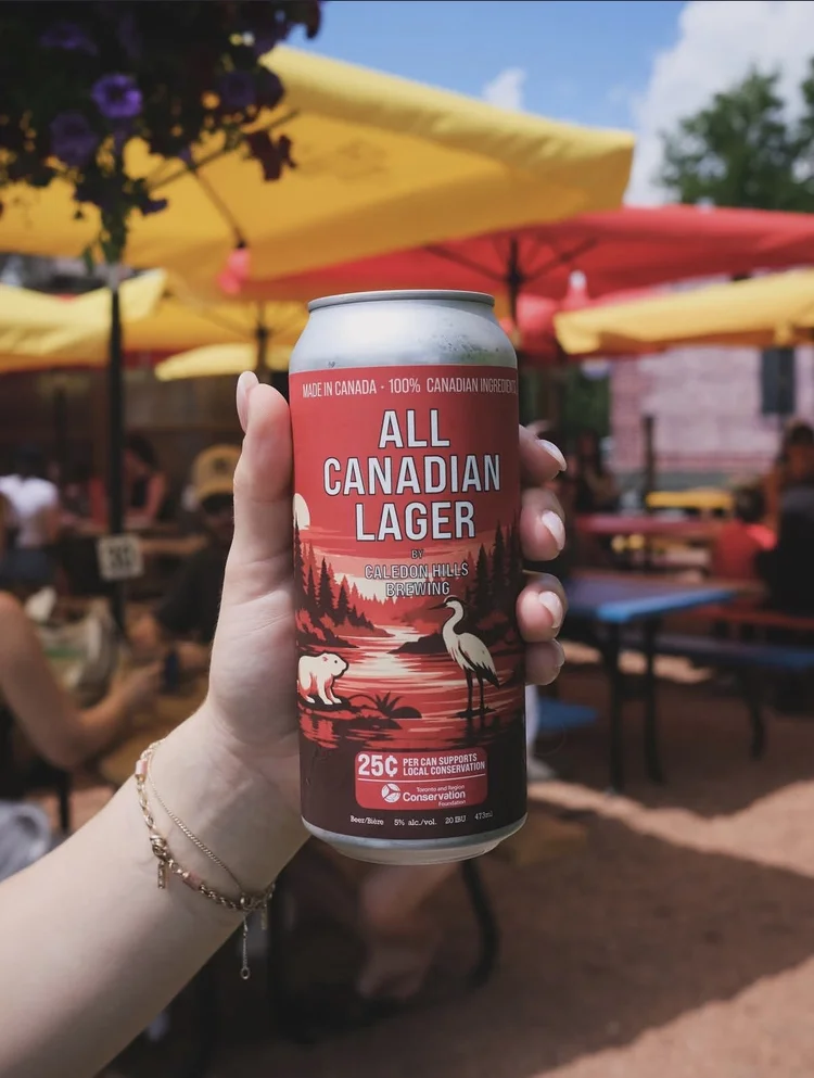 Caledon Hills All Canadian Lager on the brewpub patio