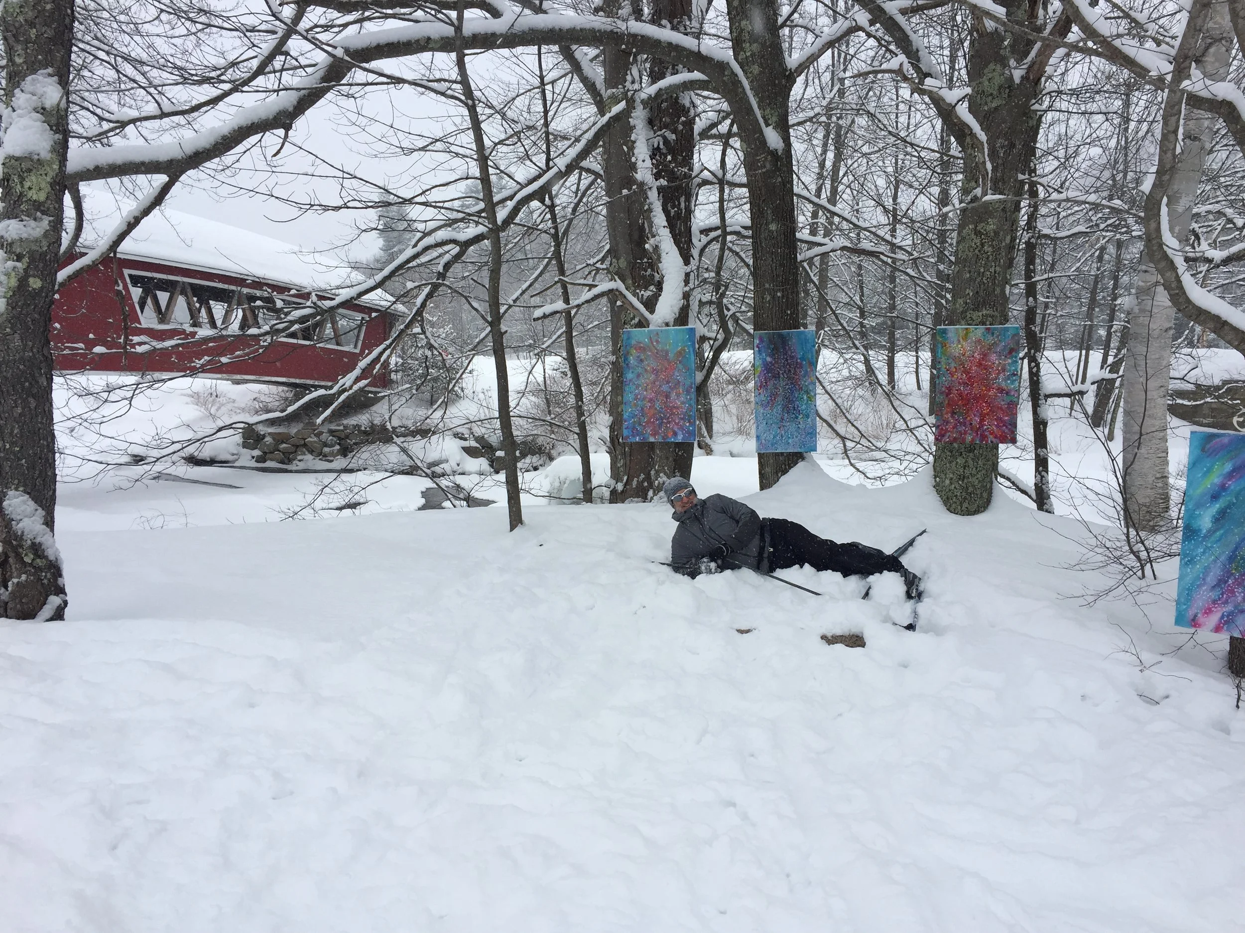 XCSKiResorts.com Editor lying around at the Art Along the Trails exhibit