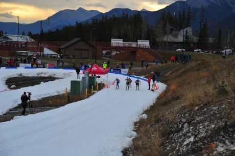 Canmore Nordic Centre early season programs on machine-made snow