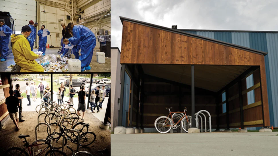 Burton Snowboards sustainability with employee waste-sort, bike commuting, and the bike garage