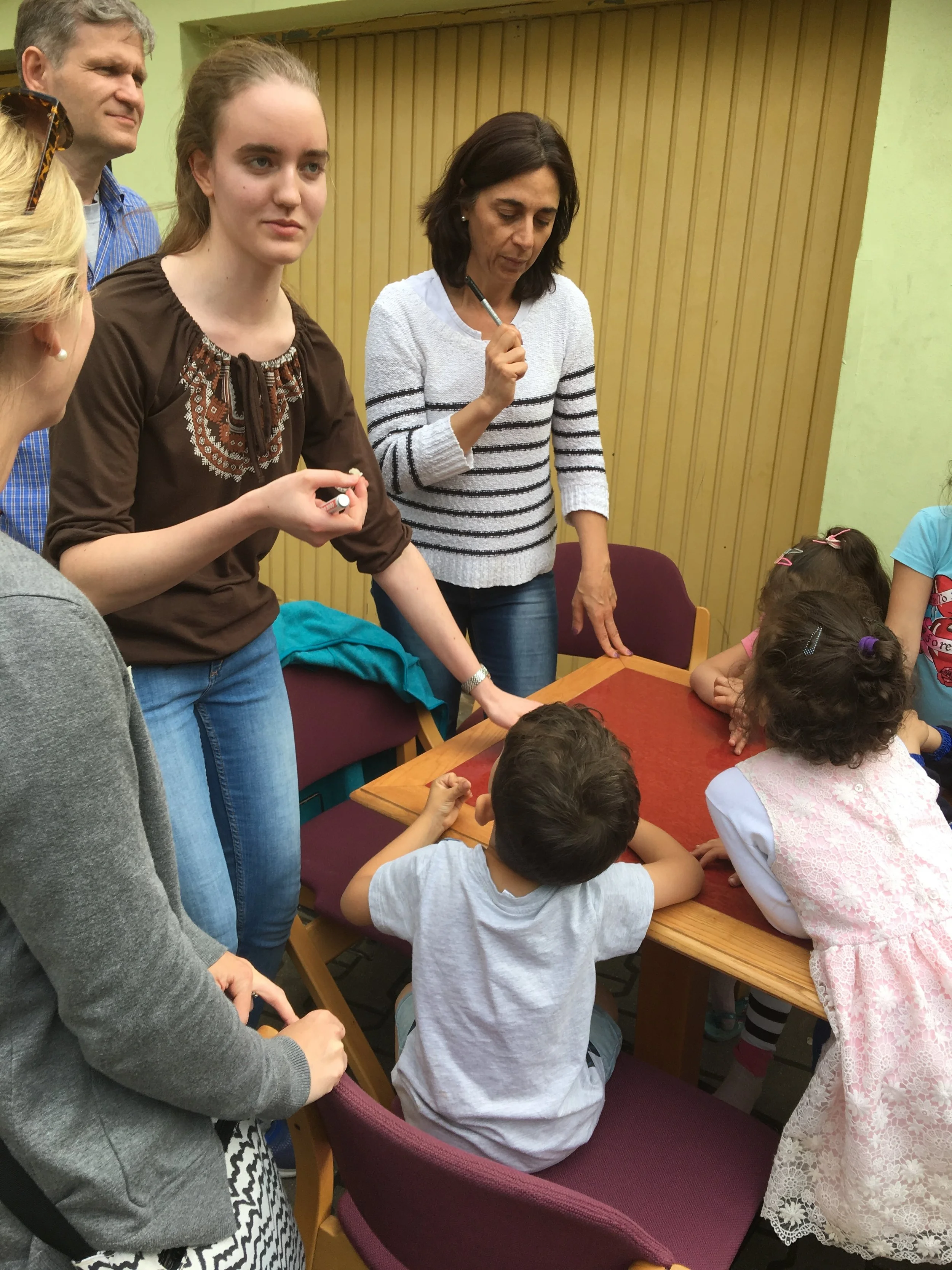 Visiting a refugee center that church members are working in