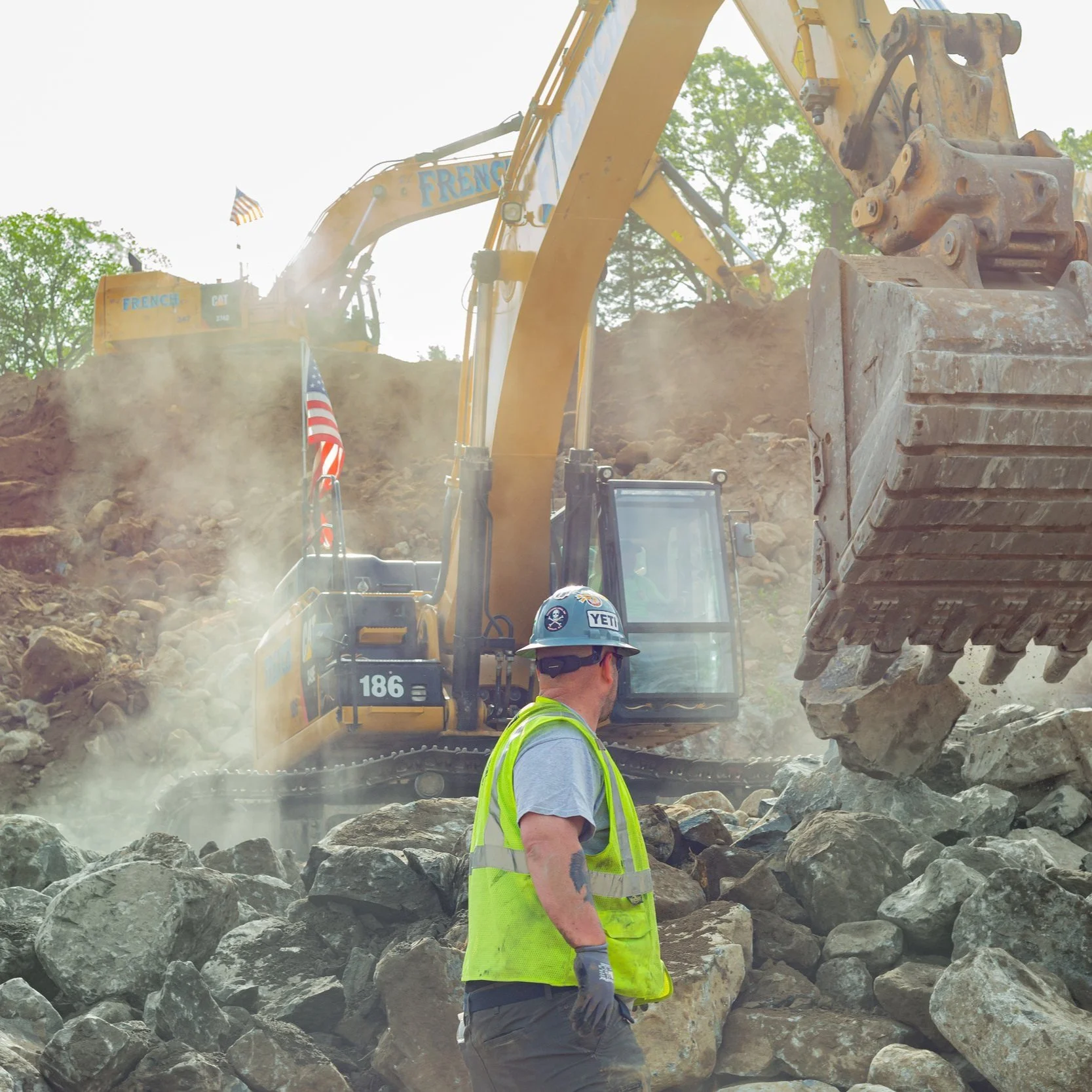 behind the scenes capturing construction marketing images and videos for social media in MA