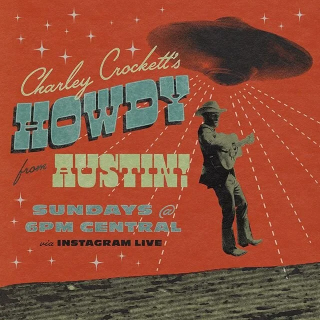 Back at it this week! 🛸🎶
What do y’all wanna hear? 
Tag a friend and let em know I’m still up to no good.

Virtual Tip Jar (Tips not expected, but greatly appreciated).
paypal.me/crockettcharley 
Venmo: @ Charley-Crockett 🎨: @alicemauledesigns