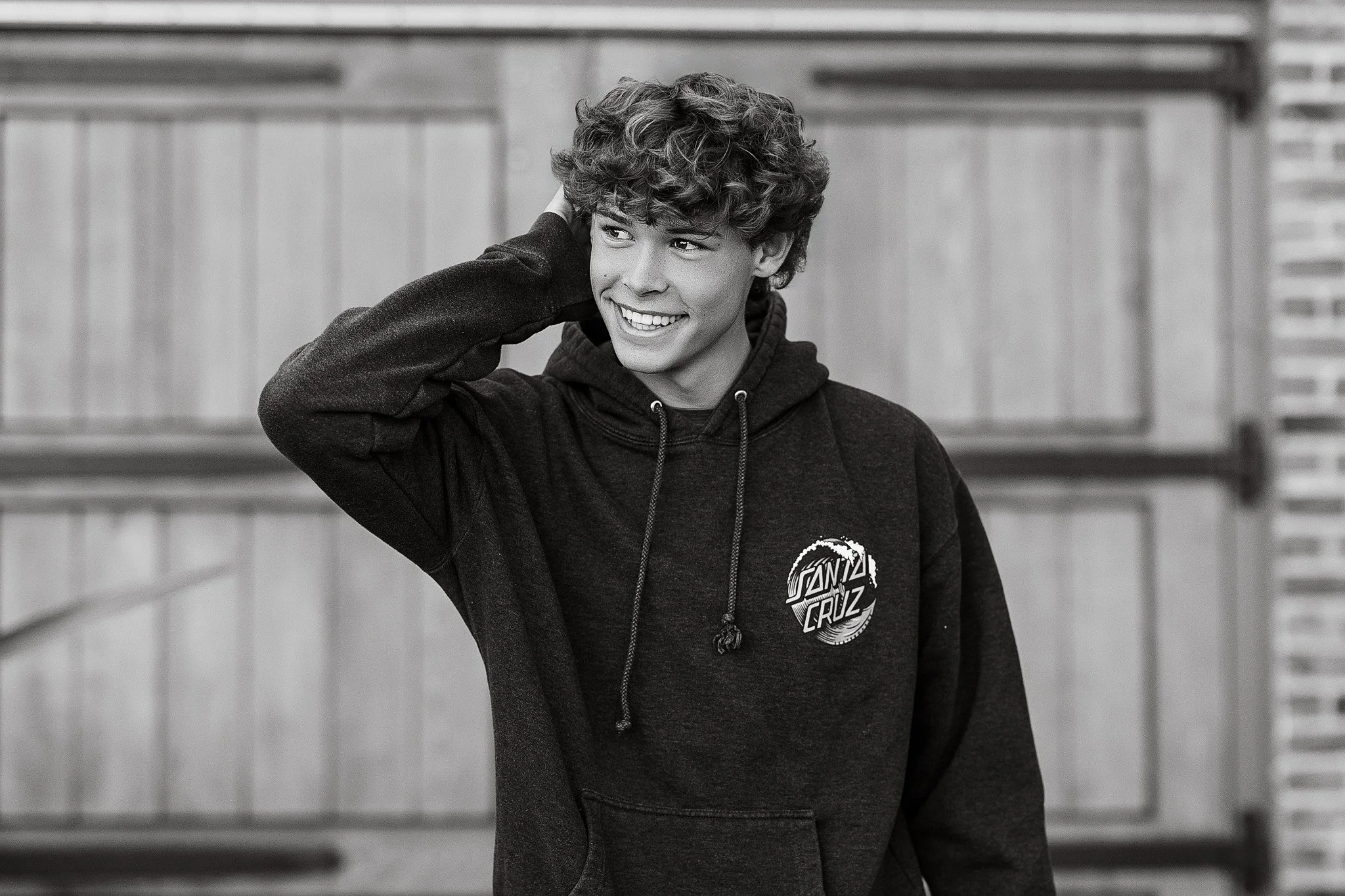 Senior picture idea for guys featuring a Granite Bay High School senior in a casual outfit during his Downtown Sacramento senior portrait session.
