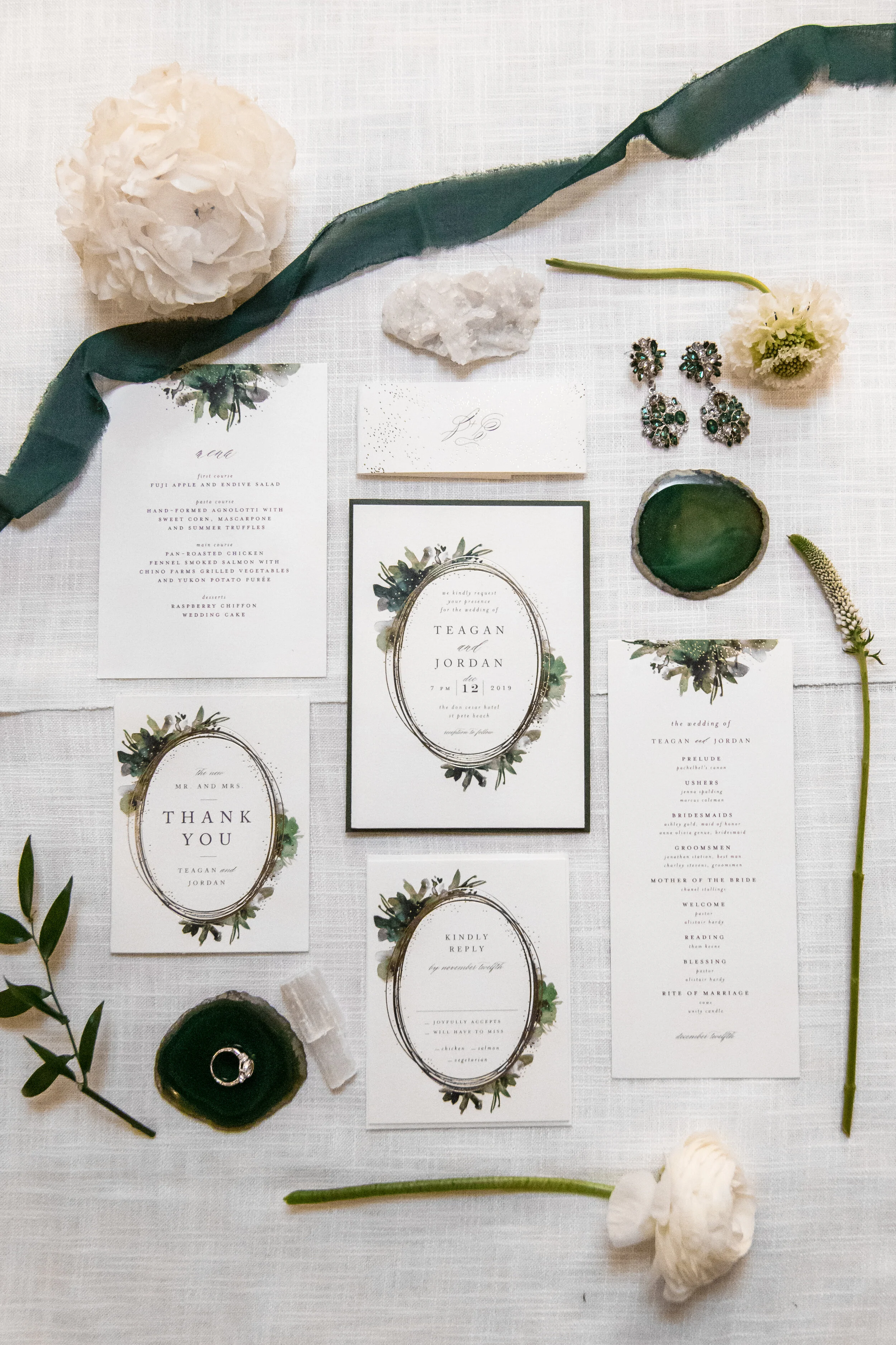 emerald green wedding invitations-orlando wedding planner
