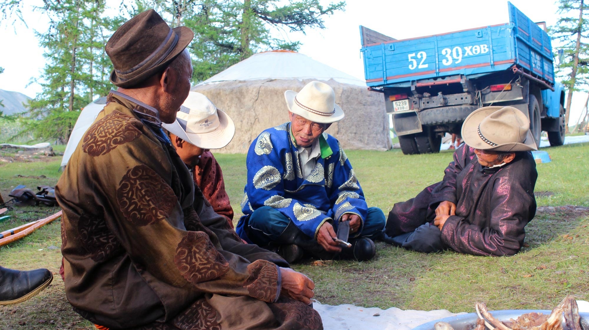 "A celebration on the last night of the dig with local people. We ate goats, drank vodka and sang