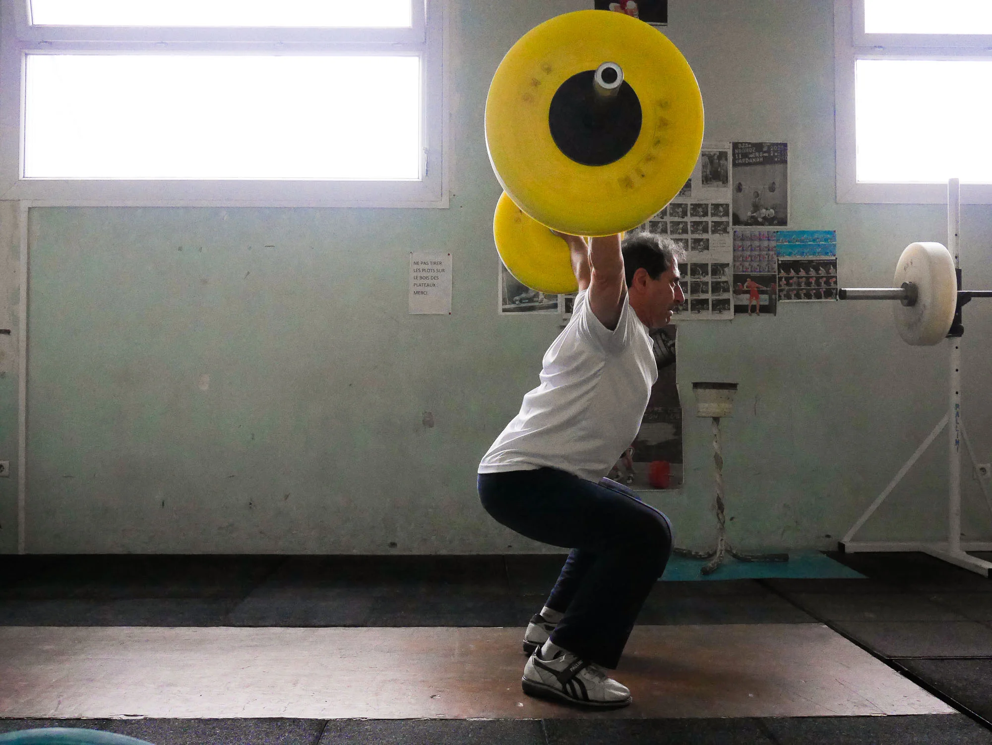 Bernard, 66, Marie's training partner: 'He practices on the slope to be great on the flat terrain. And so the story of this place, it’s not about convenience. We've turned everything into this story of convenience. You go to other gyms and people are reading the paper, or on their phones and here you'll never see that. Because the tools, this interface with the place is what keeps the thing alive.'