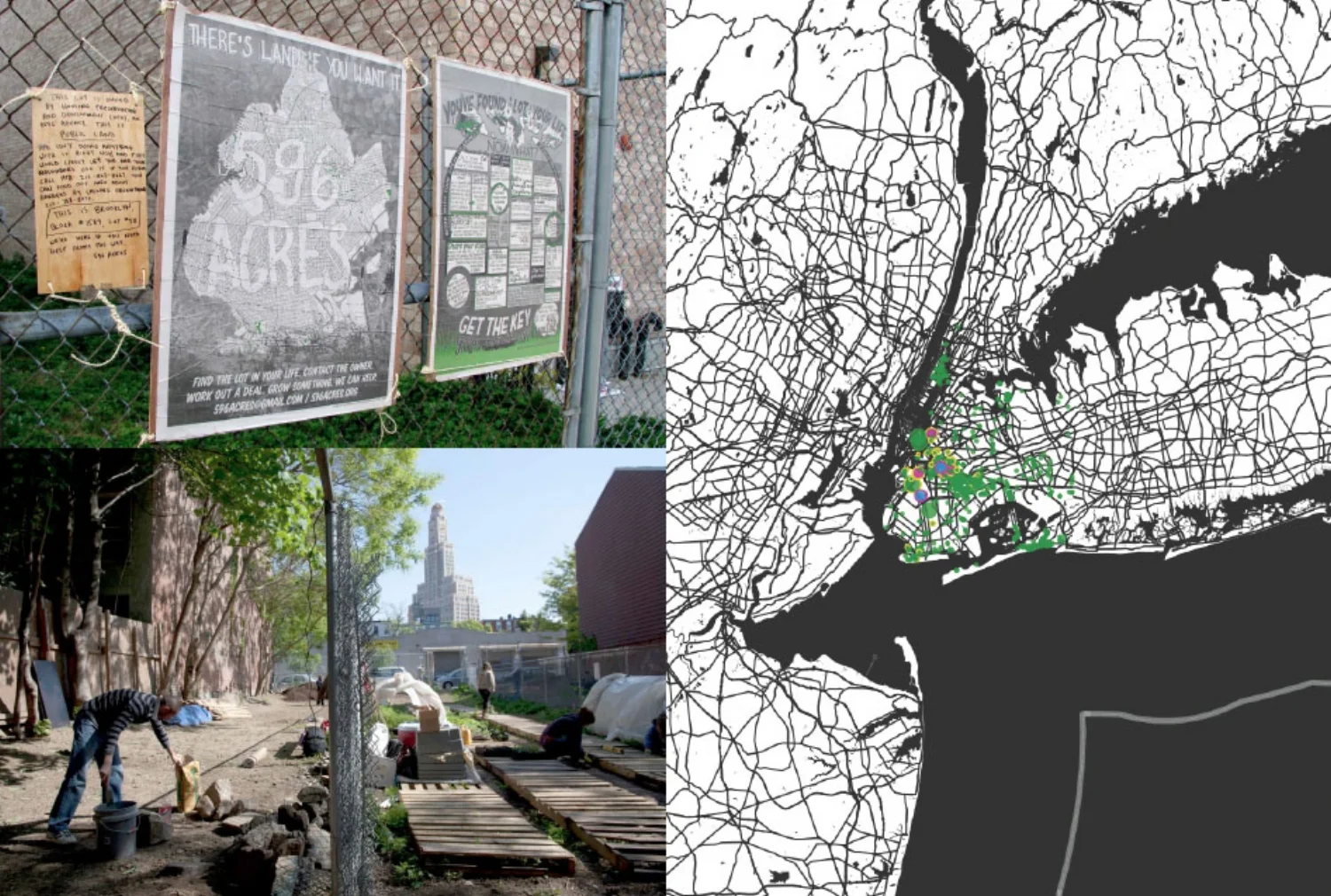 © 596 Acres — Poster highlighting the scale of available lots on the ground