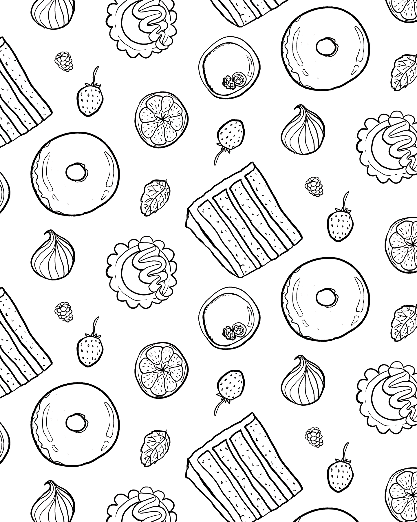 Coloring Book Contact Paper - Desserts! — SAMANTHA SANTANA