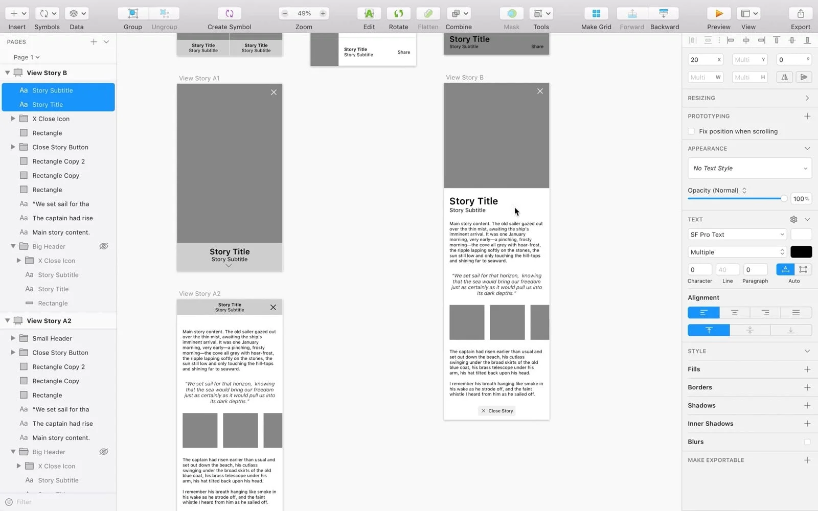 Master Sketch’s layout-building and Symbols features, by creating wireframes.