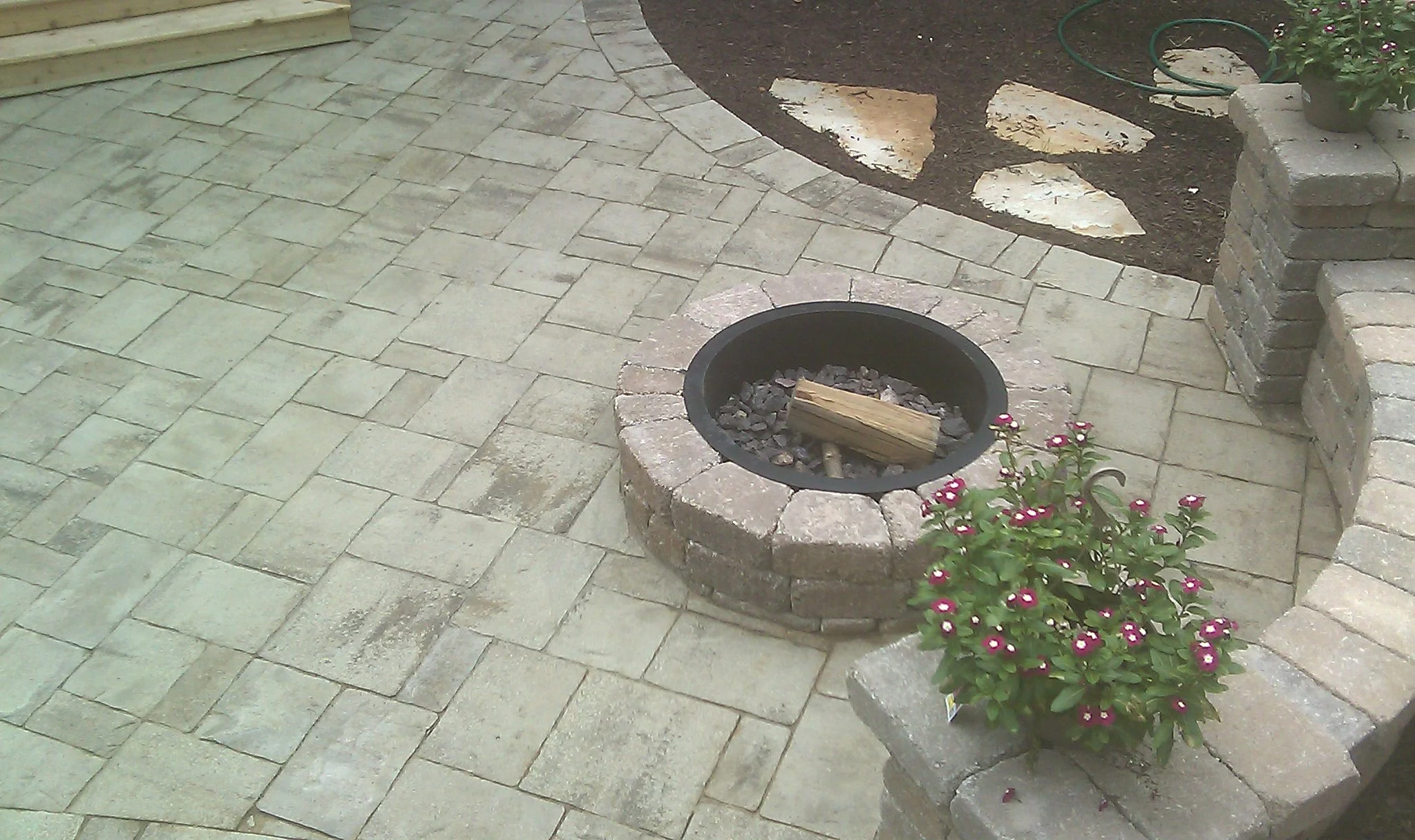 Balwin Residence, Belgard Mega Lafit Patio w/Madera Fire Pit and Euroblock sitting wall