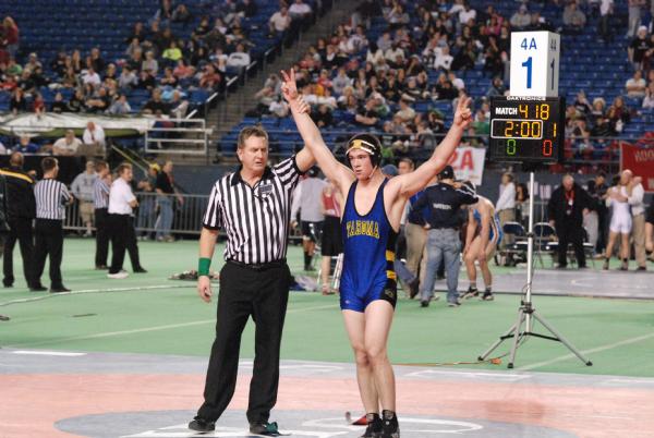 In 2008, Nick won the 160 pound weight class in dramatic fashion. Down by a point, Nick was able to secure a takedown with just two seconds left in the match. In 2009 Nick walked through the competition at 171 pounds securing his second state championship. In 2010, Nick accomplished his goals becoming the 4th Tahoma Bear to win 3 state titles. Nick easily defended his title at 189 pounds. His overall record for his four years as a Bear was 140-17.