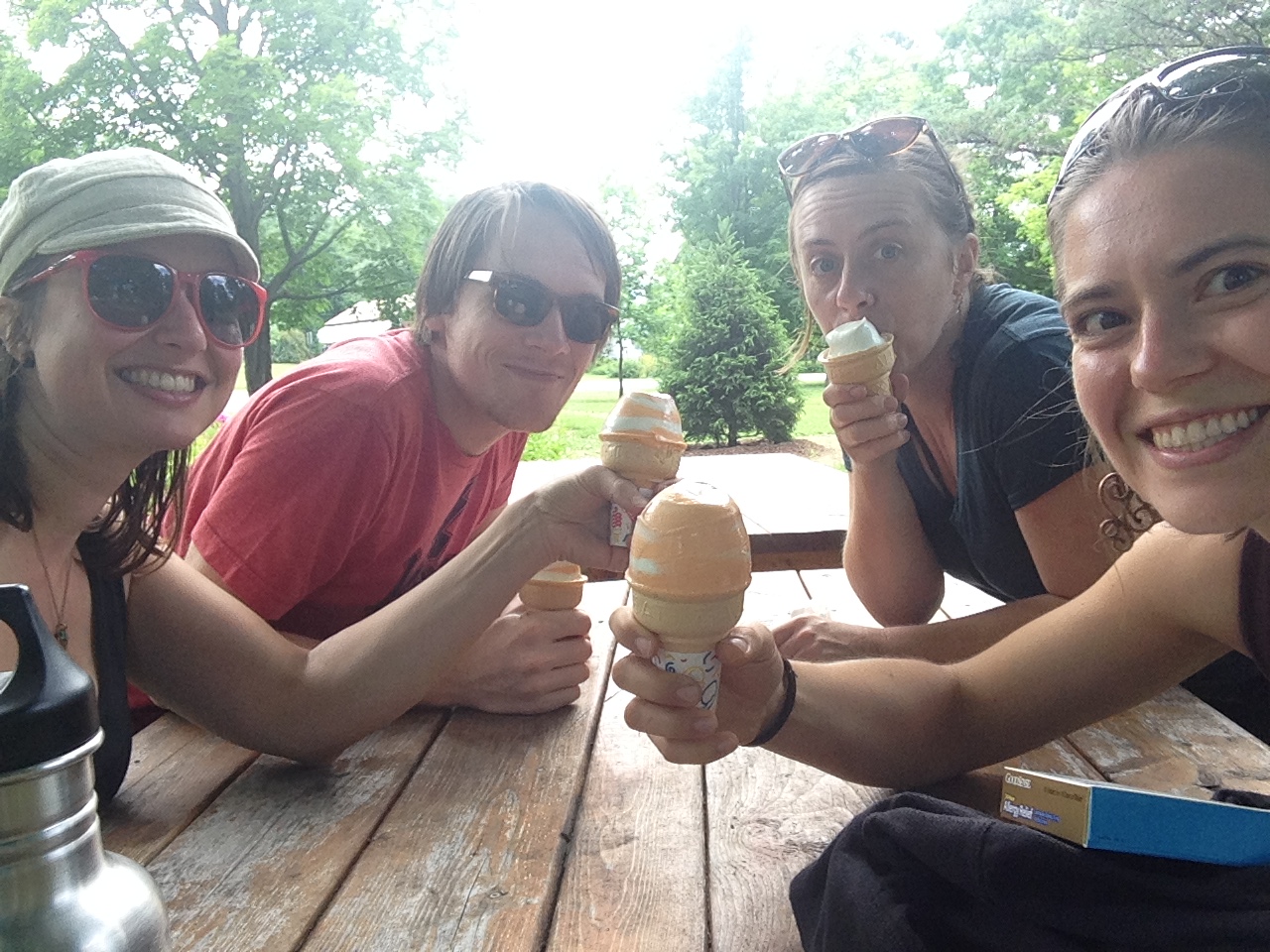 Enjoying orangecicle creemees with Vermont friends Katie, Eli, and Casey outside the Jericho Country Store last weekend was just one of the many hygge moments of my birthday week!