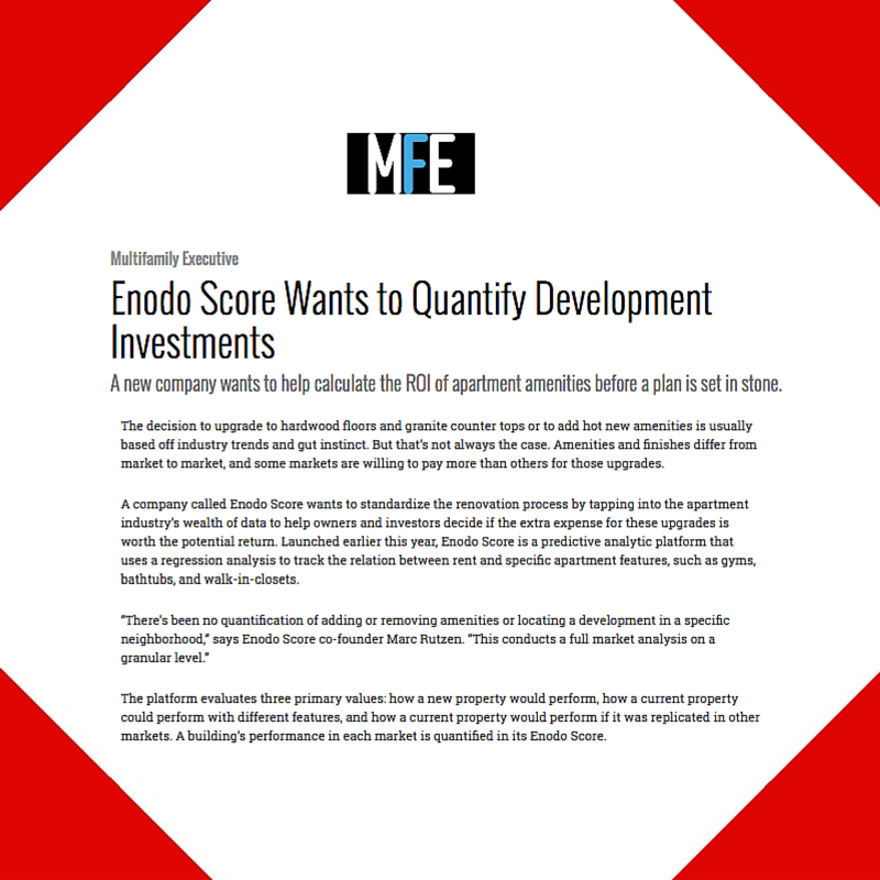 June 6, 2016 - Multifamily Executive Placement for Enodo Score