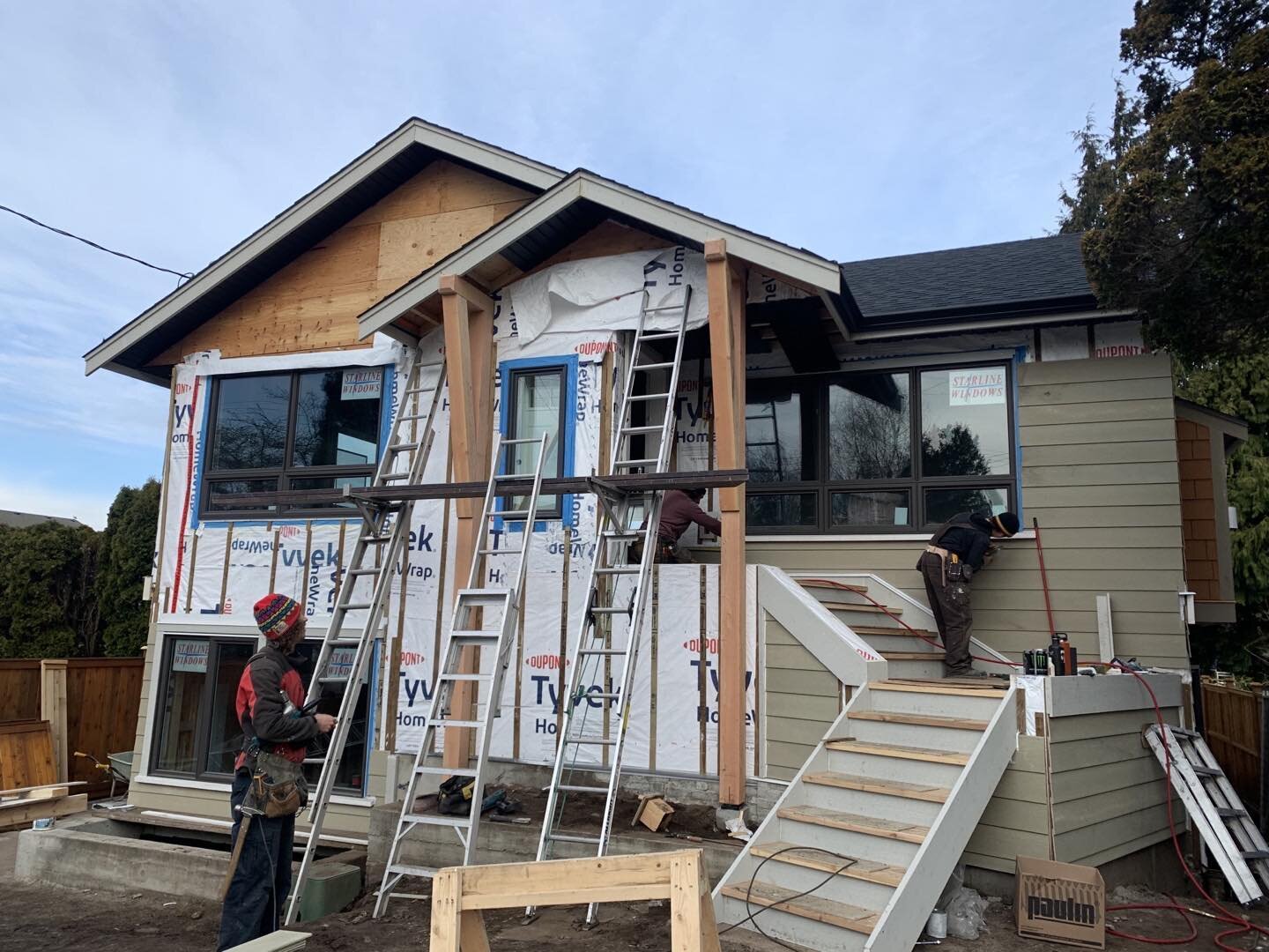 Been working on this reno in Fairfield. Nice to get some post and beams in and a bunch of siding done.