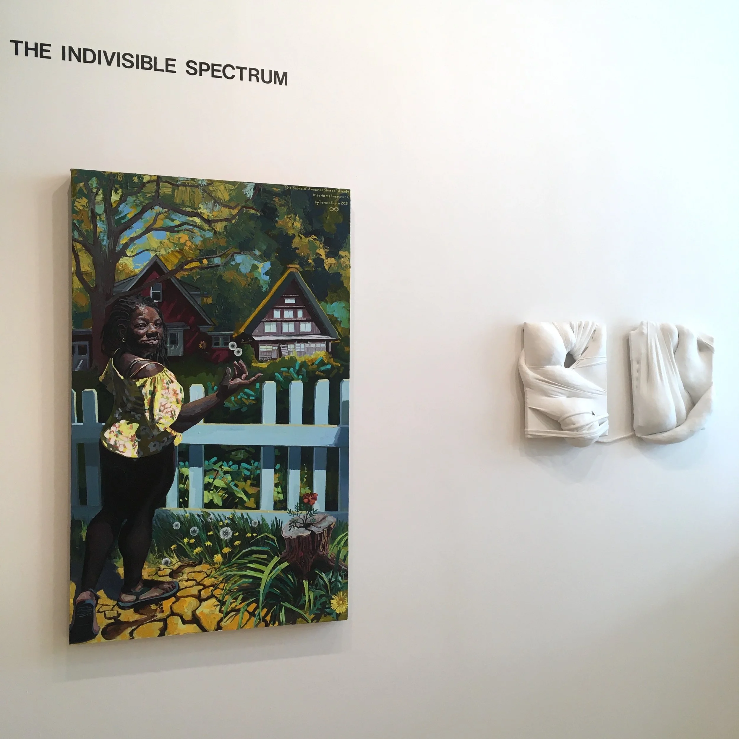 The Indivisible Spectrum at The Painting Center, NYC. Curated by JoAnne McFarland, Perri Neri, Kristin Osterberg. February 2022.

 

 Pictured (left): The Ballad of Ameenah Shareef Asante (Ode to My Ancestors), 2021.  