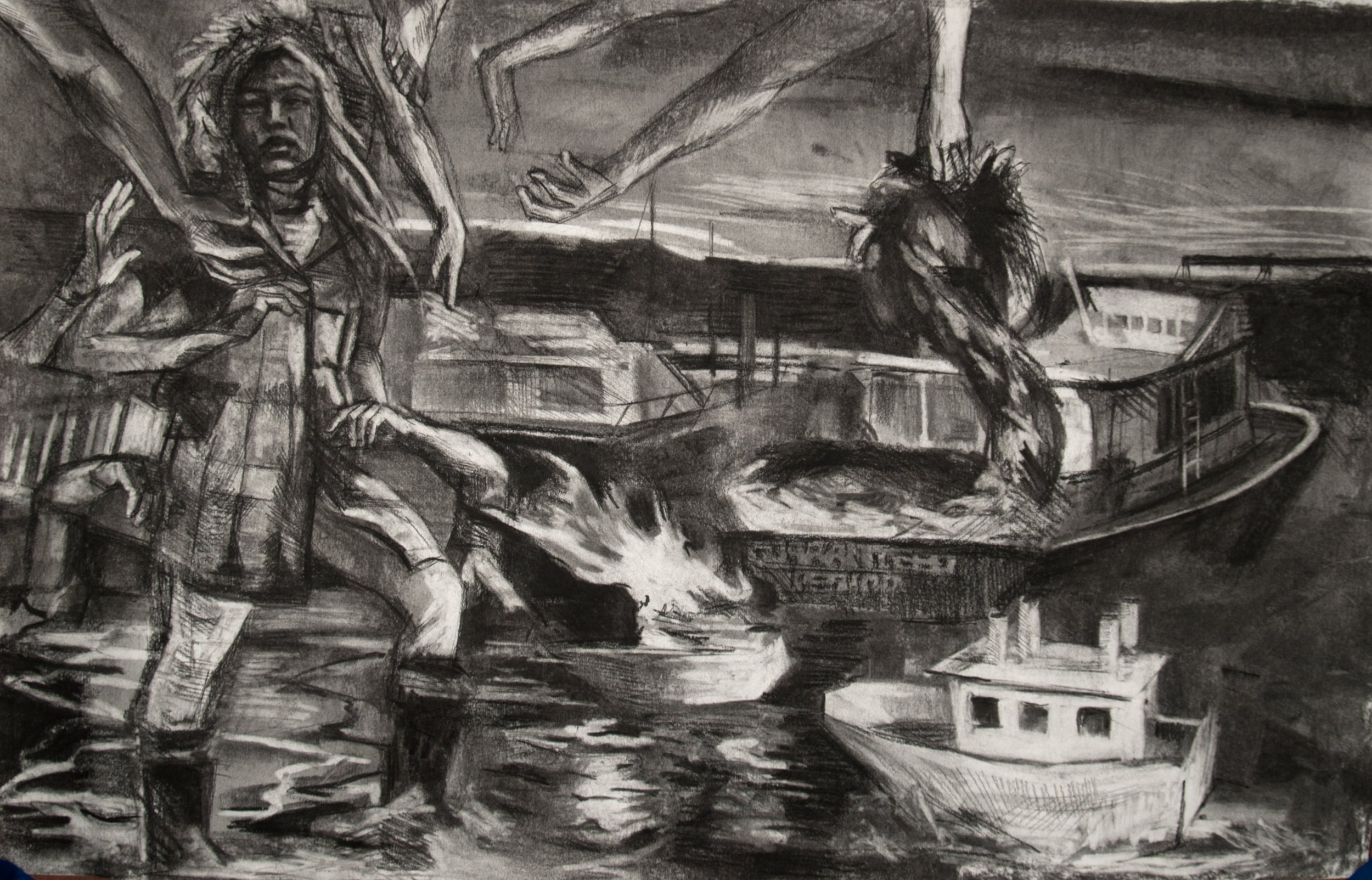A Painted Ship

 

 2012, charcoal on paper, 16 x 24 inches. 

