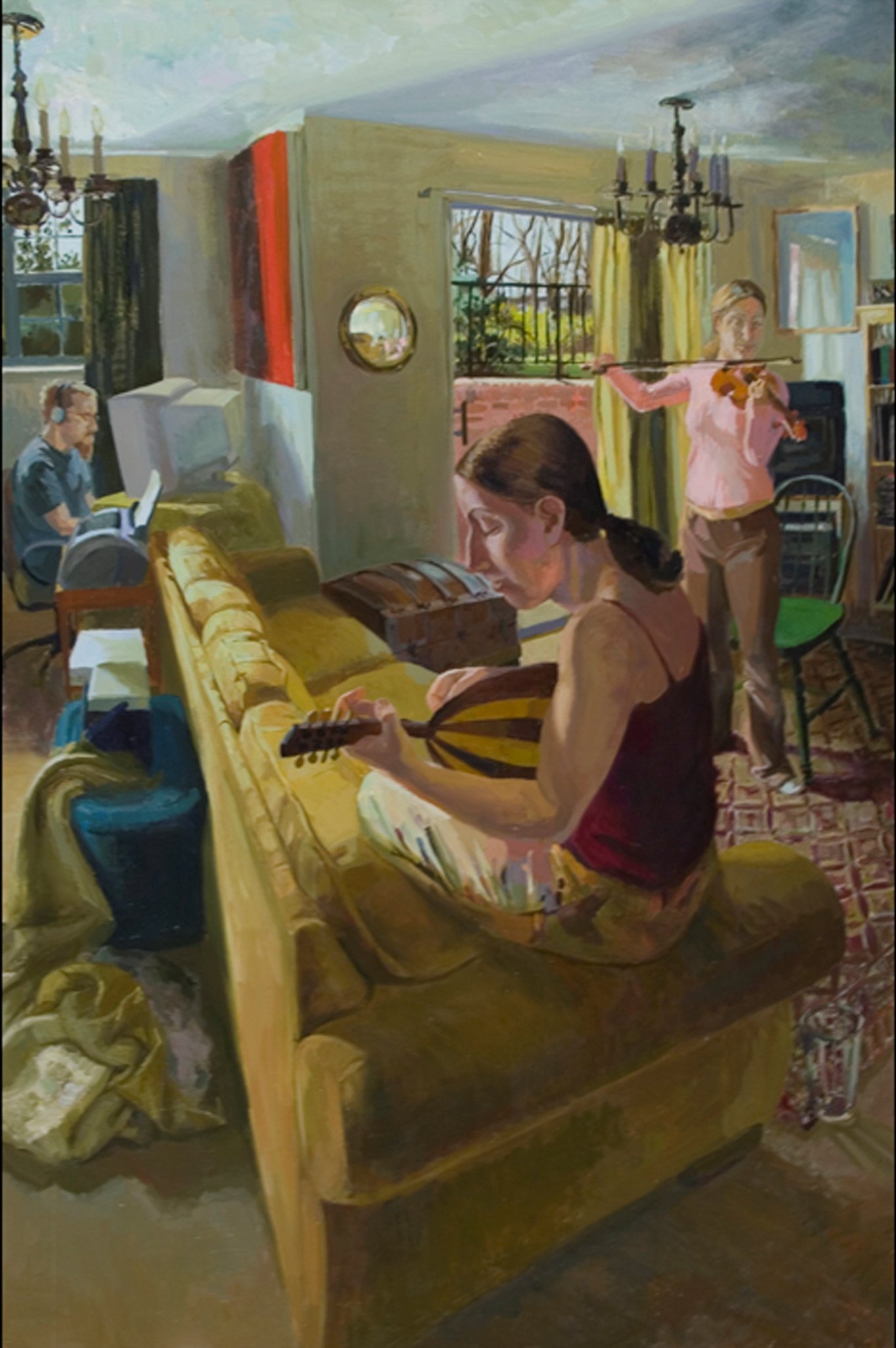 Sarah Practicing

 

 2005, oil on canvas, 42 x 30 inches.  Courtesy of Galleria d'Arte L'Occhio. Venice, Italy 
