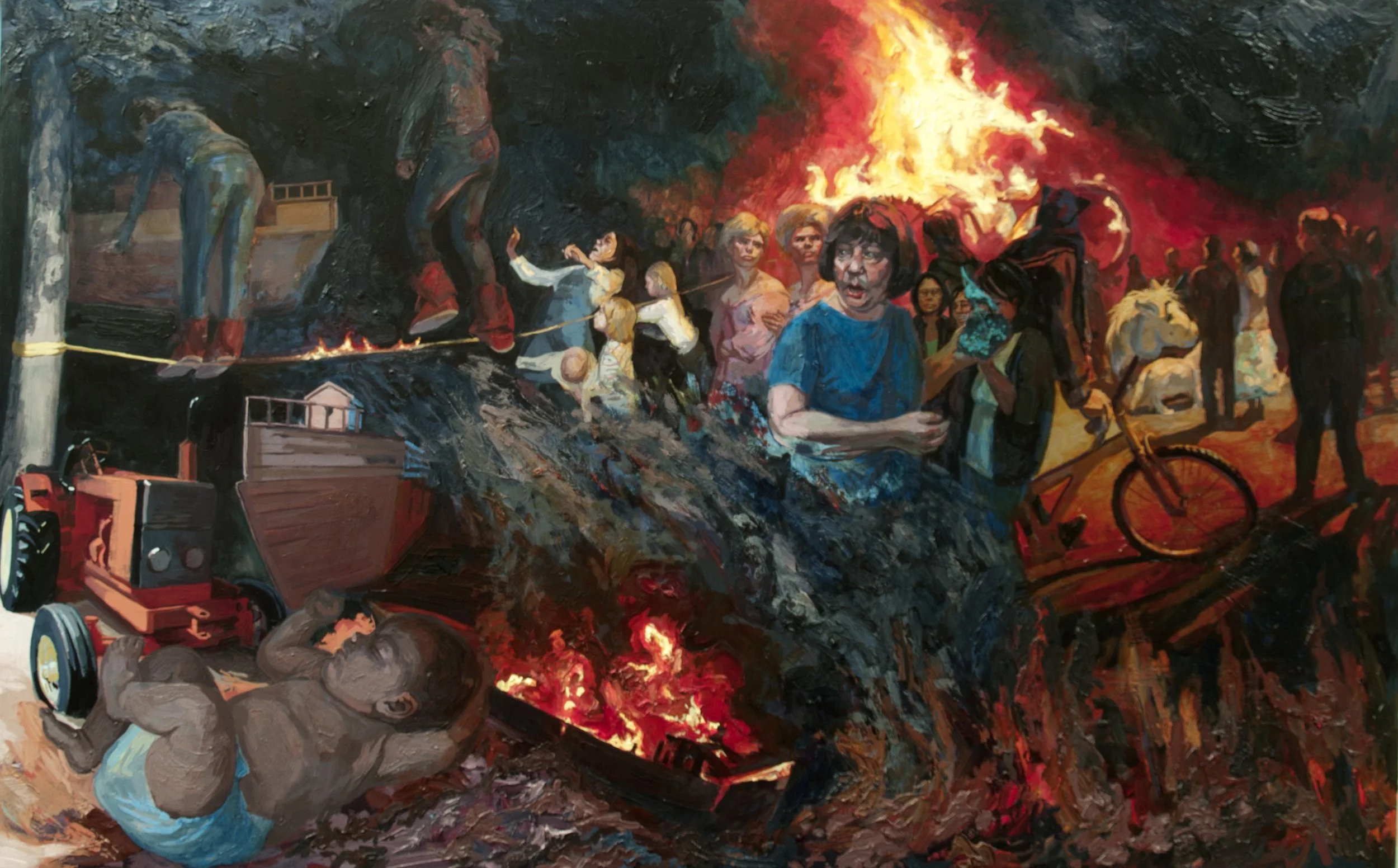 Where there's smoke

 

 2014, oil on panel, 25 x 40 inches. 
