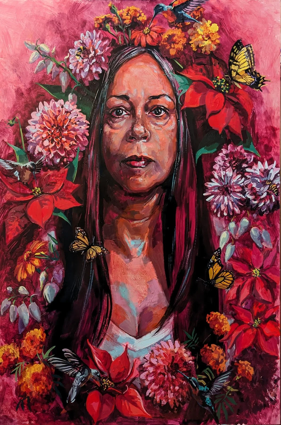 Floreciendo

 

 2025, oil on panel, 36×24 inches 
