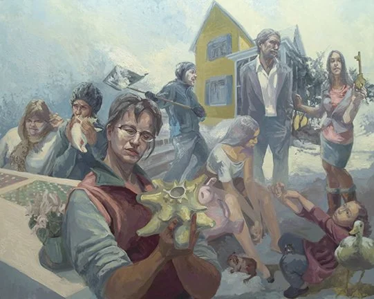 Veiled in a frosty mist until winter turns
 

 2011, oil on linen, 48 x 60 inches.  Private Collection. France 
