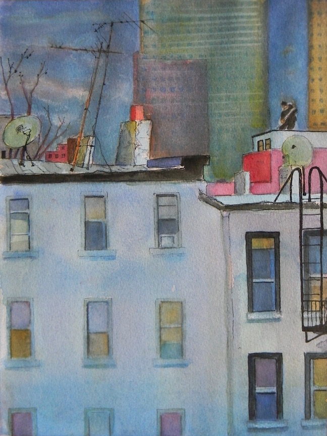 Working the Roof 9x12 sold