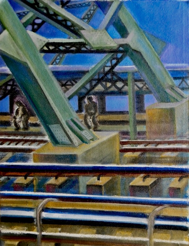 Waiting at the Smith and 9th Station 18x24 $700