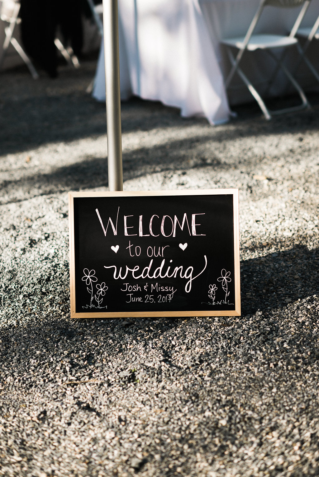 sign at wedding reception