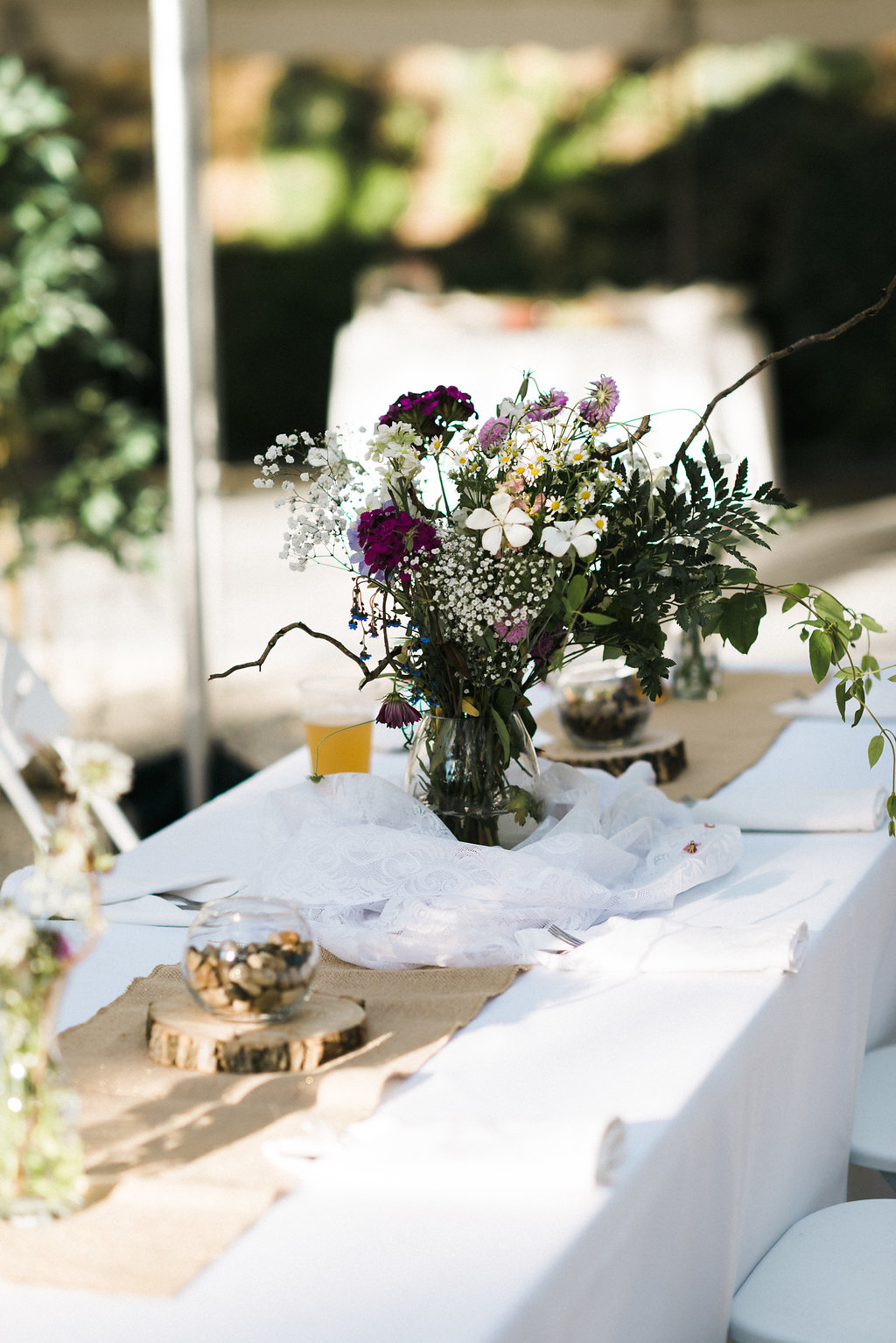 under the tent  at Nantahala Weddings