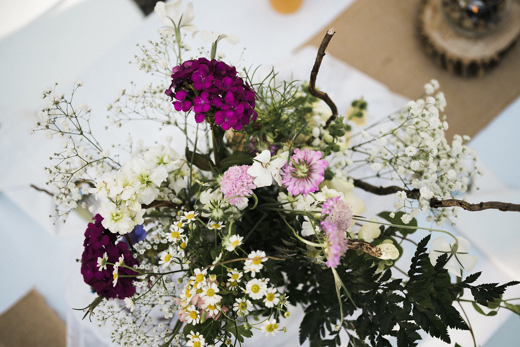 wild flowers at reception