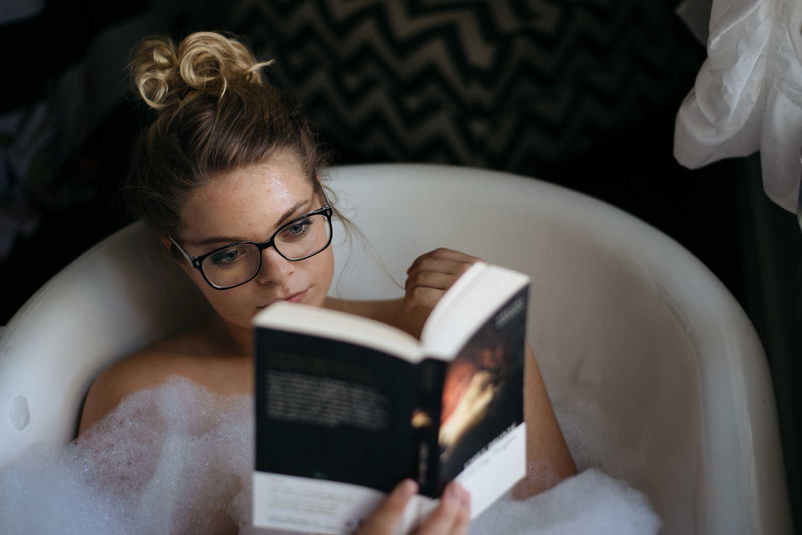 reading in the bathtub