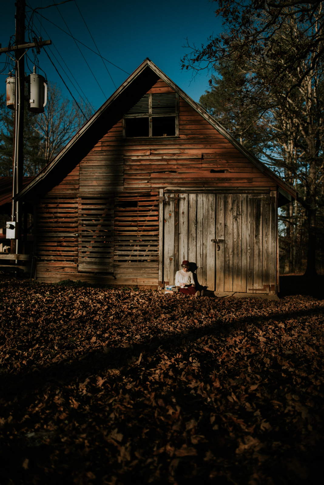 senior at barn