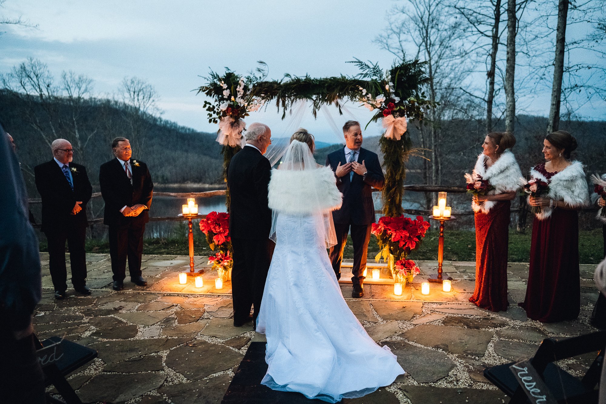 Ceremony at dusk in Nantahala North Carolina
