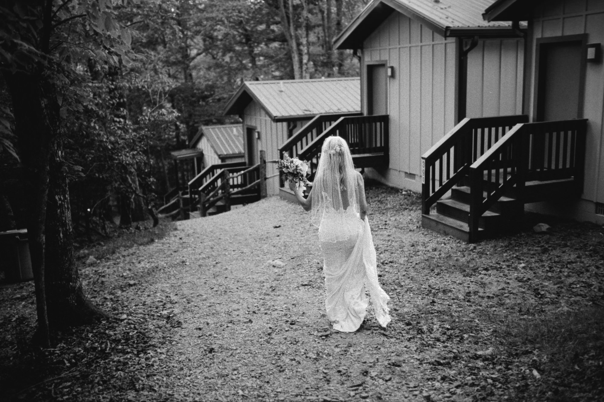 Bride walking away