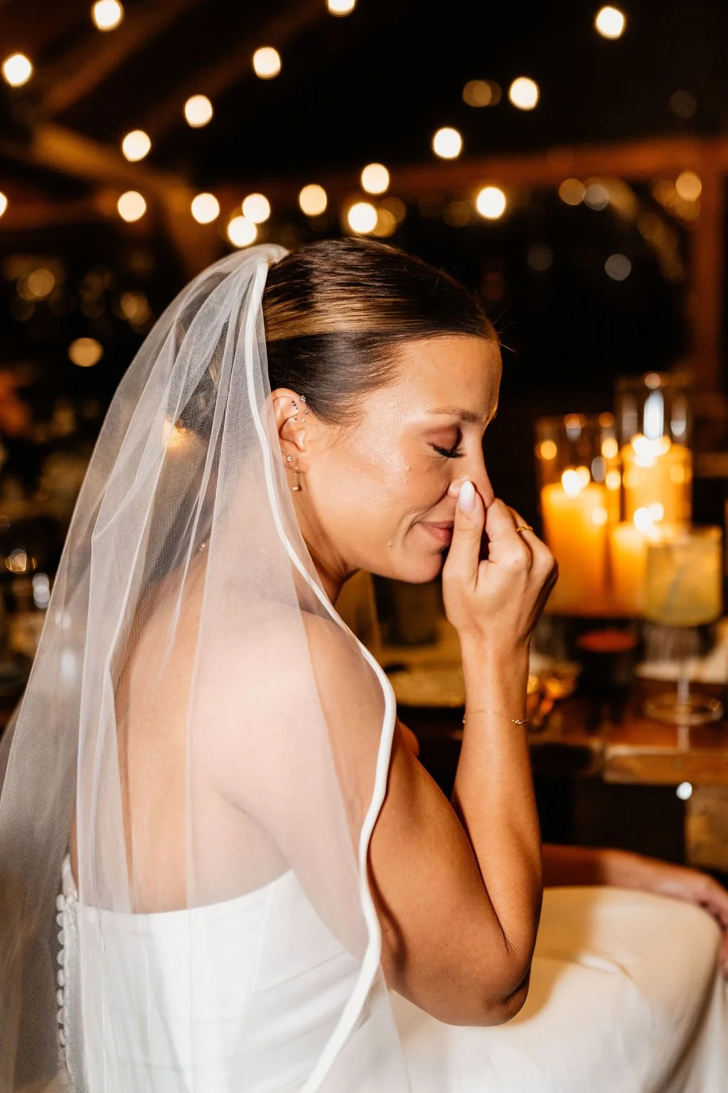 Bridal portrait of Cayli at her intimate Blue Ridge Georgia cabin mountain wedding, photographed by Appalachian Wedding Photography