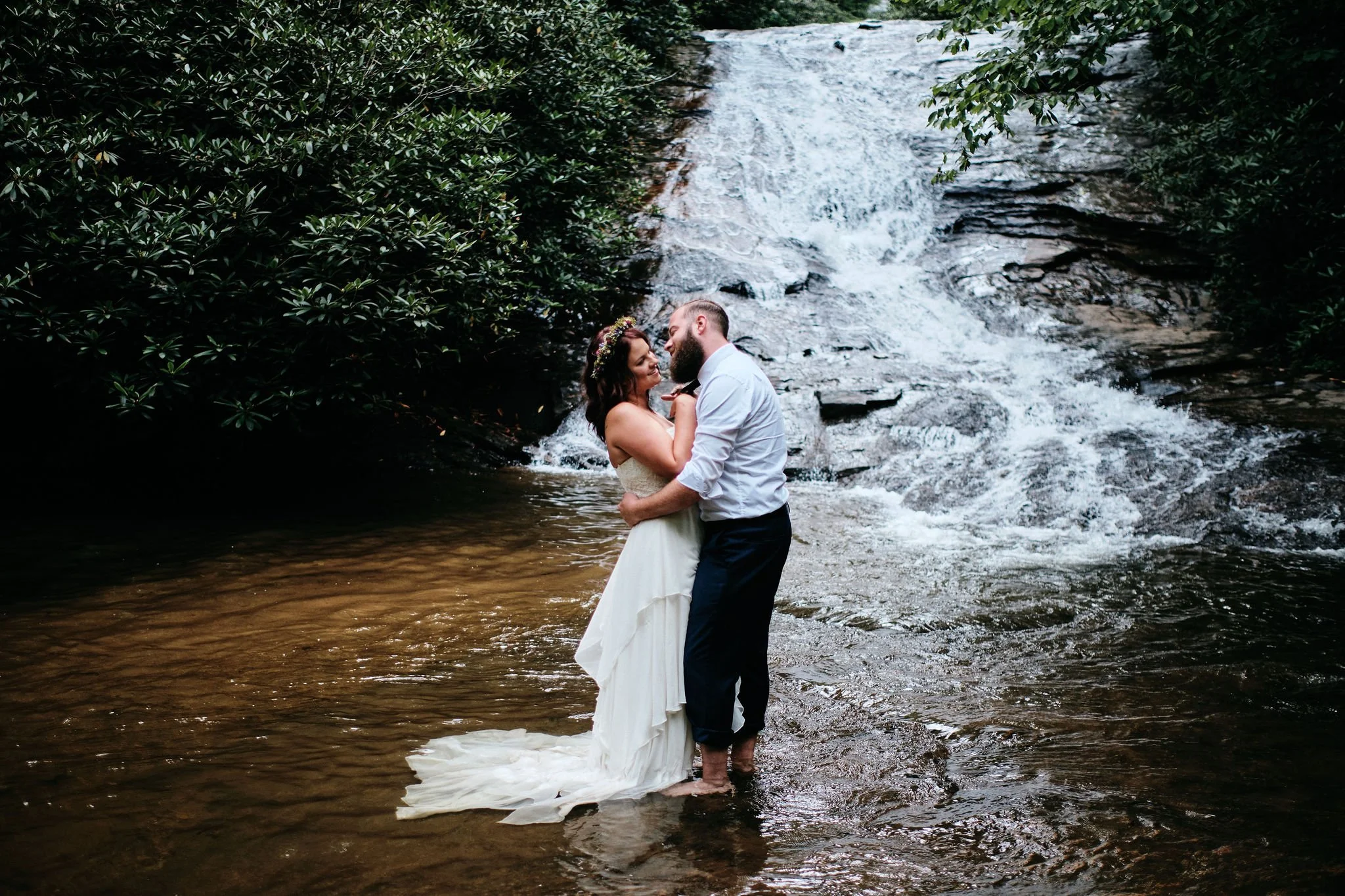 A Wayah Bald Elopement Day-After Session at Helton Creek Falls, Georgia - 4/4