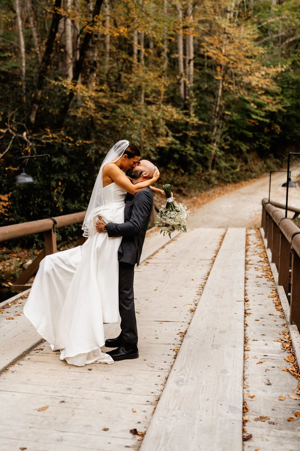 Jason and Cayli intimate portrait during their Blue Ridge Georgia cabin mountain wedding, photographed by Appalachian Wedding Photography