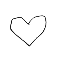 Hand-drawn heart on black background