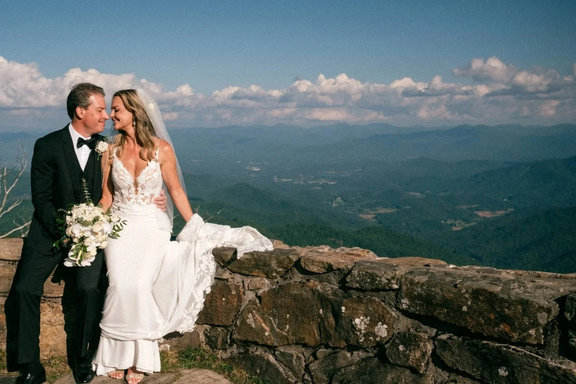 Couple during a mountain elopement in the Blue Ridge and Nantahala mountains — elopement planning resource by Appalachian Wedding Photography