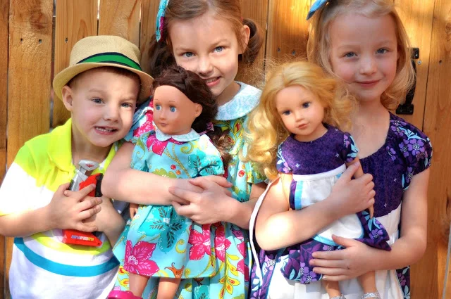 The year I made the girls and their dolls matching Easter dresses. Look how tiny my kids were!!