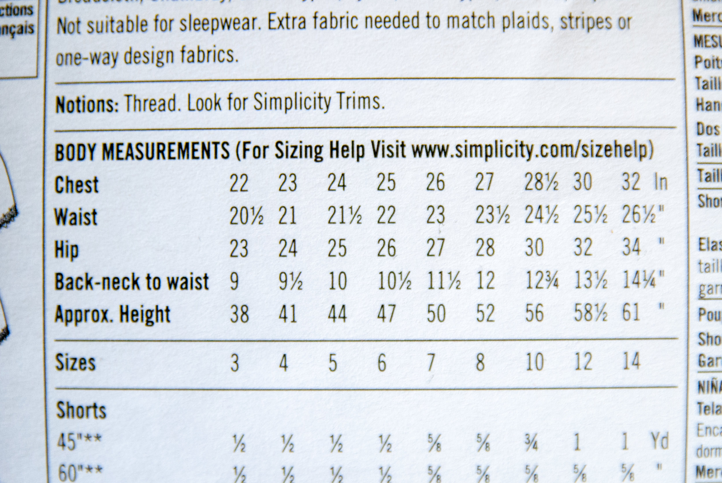 How to read a sewing pattern: sizing, by www.pincutsewstudio.com