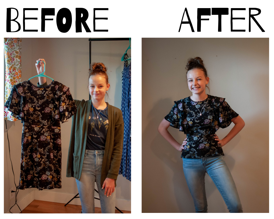 Turn a too-short dress into a top!