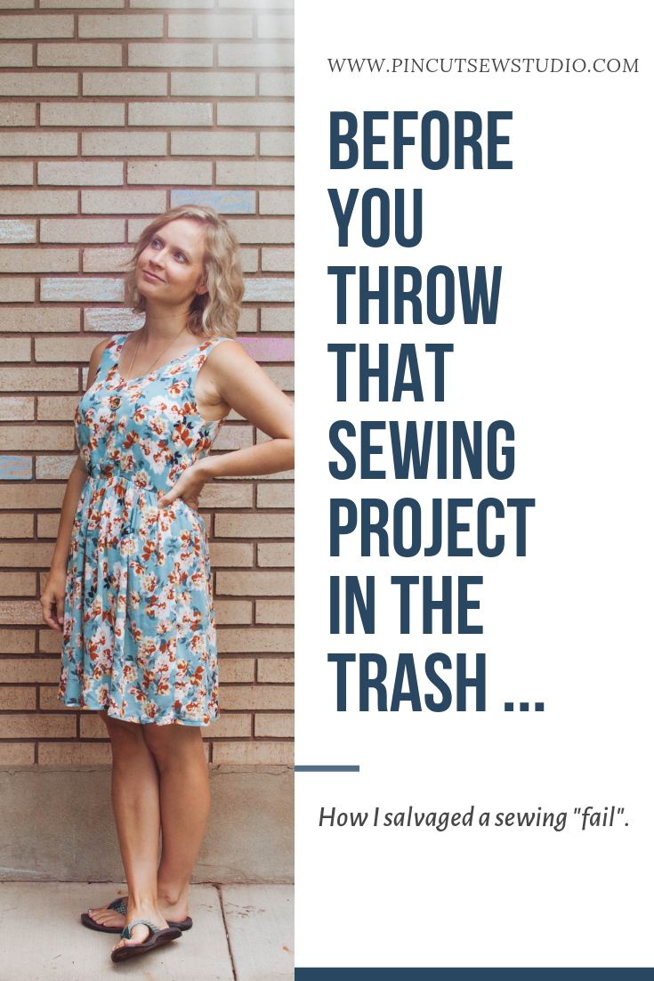 I came so close to throwing this dress in the trash before I ever finished it! Come read how I salvaged it and what I learned. || Pin, Cut, Sew Studio