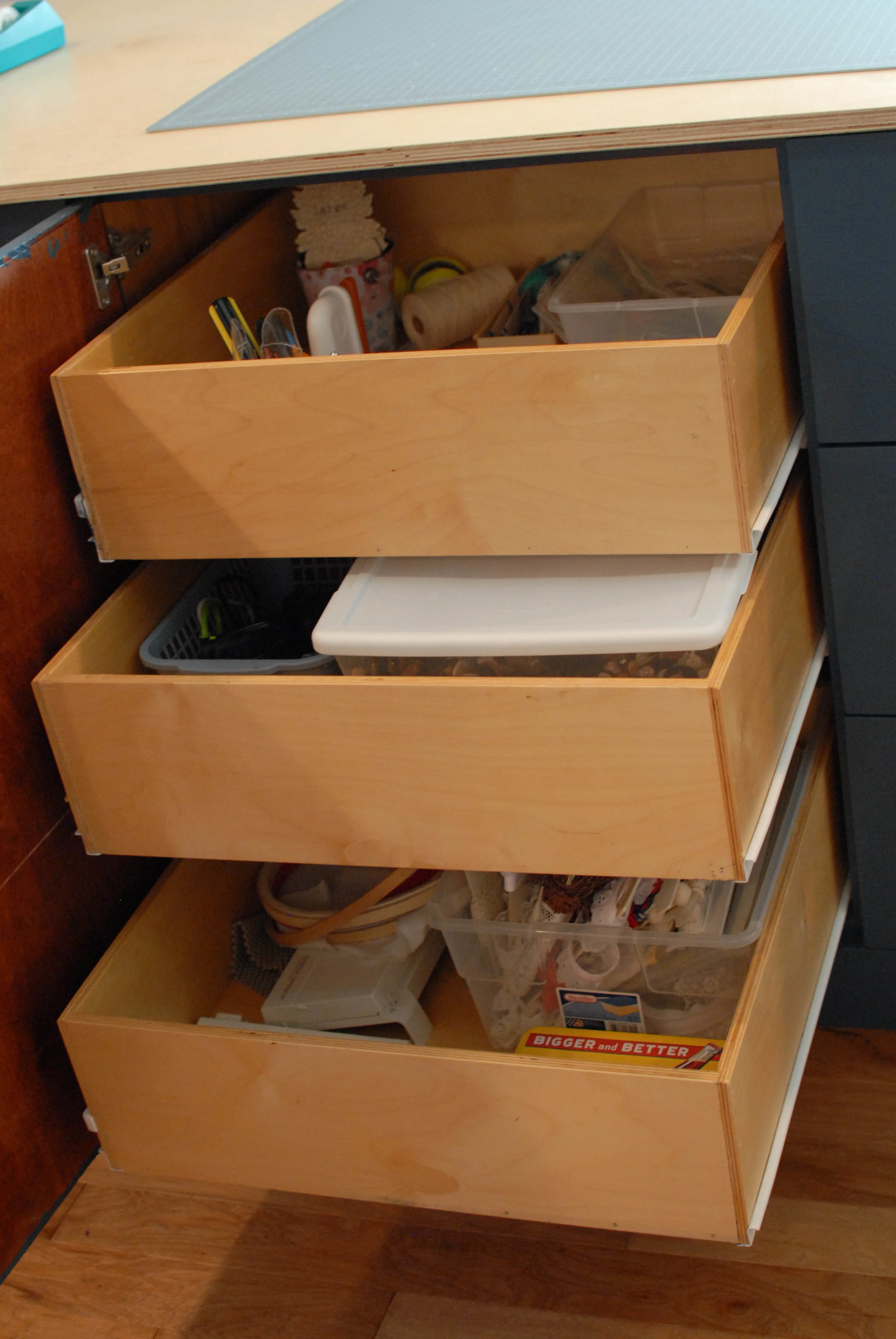 How to make a DIY crafting or cutting table from any old dresser! || PIn Cut Sew Studio #sewingroom #diyfurniture #craftroom