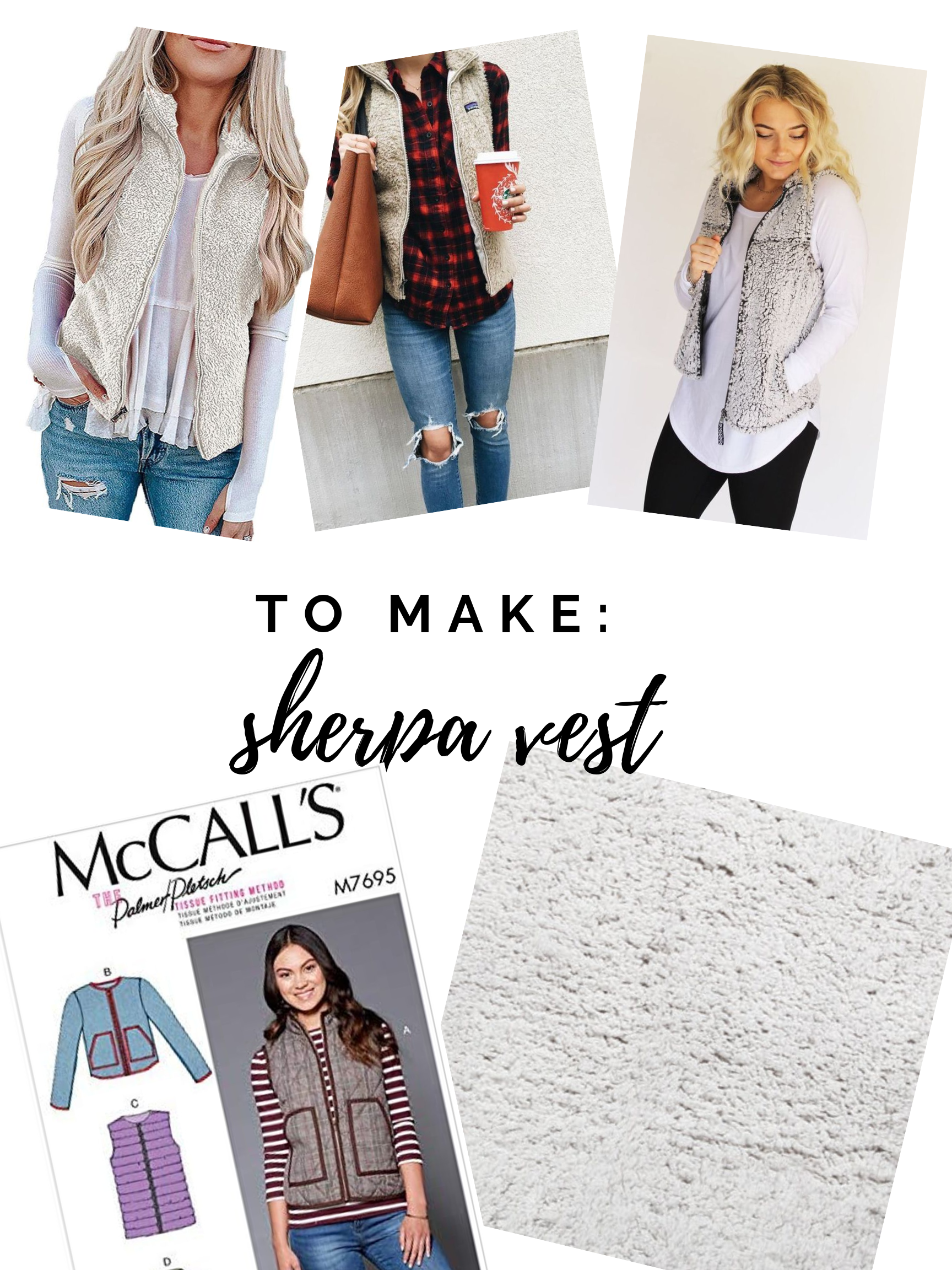 Fall sewing plans! I’d like to make a sherpa vest and Hobby Lobby has the perfect fabric right now. || Pin Cut Sew Studio #vest #diyfashion #fallsewing