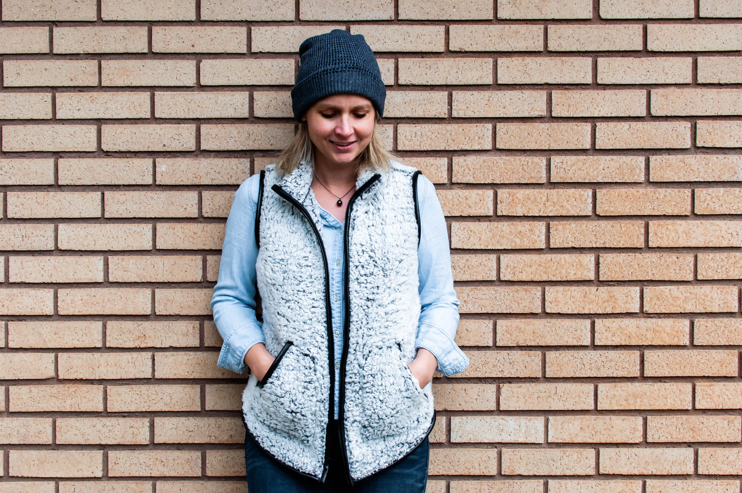 DIY Sherpa Vest tips for sewing with sherpa and vinyl — Pin, Cut, Sew