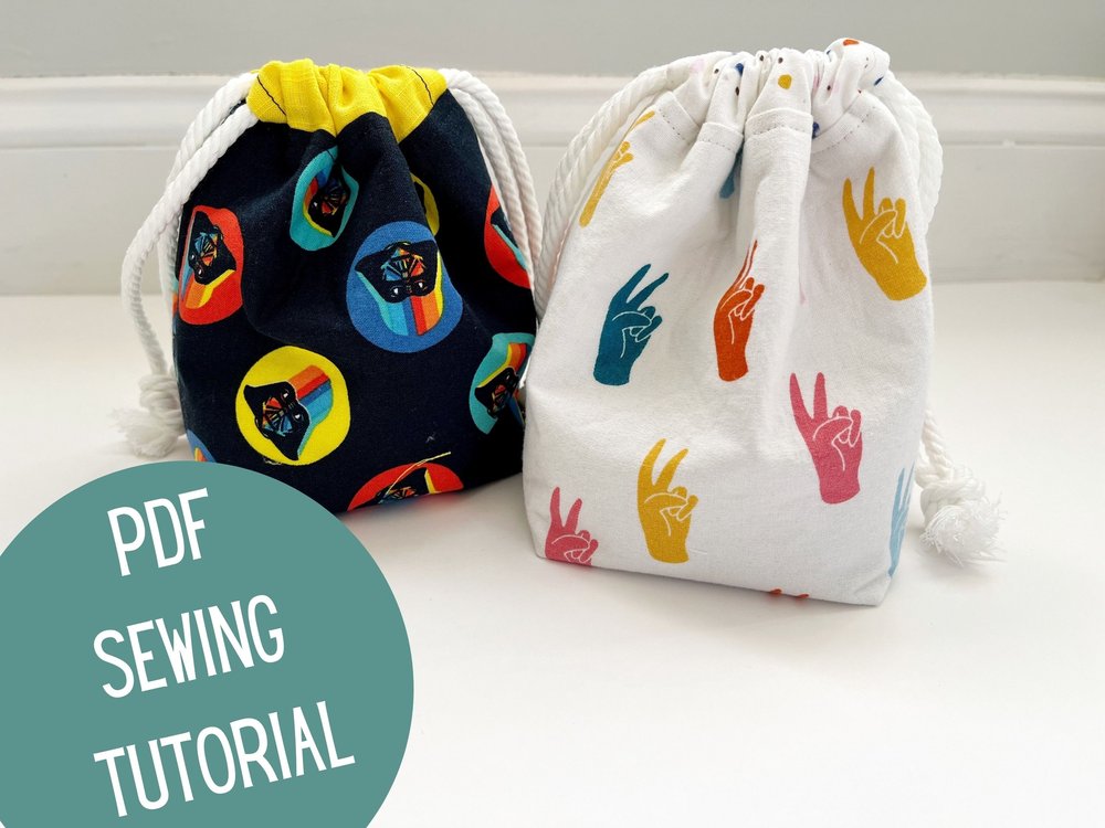 Drawstring Bag for Game Pieces (or whatever!) PDF Sewing Tutorial — Pin,  Cut, Sew Studio