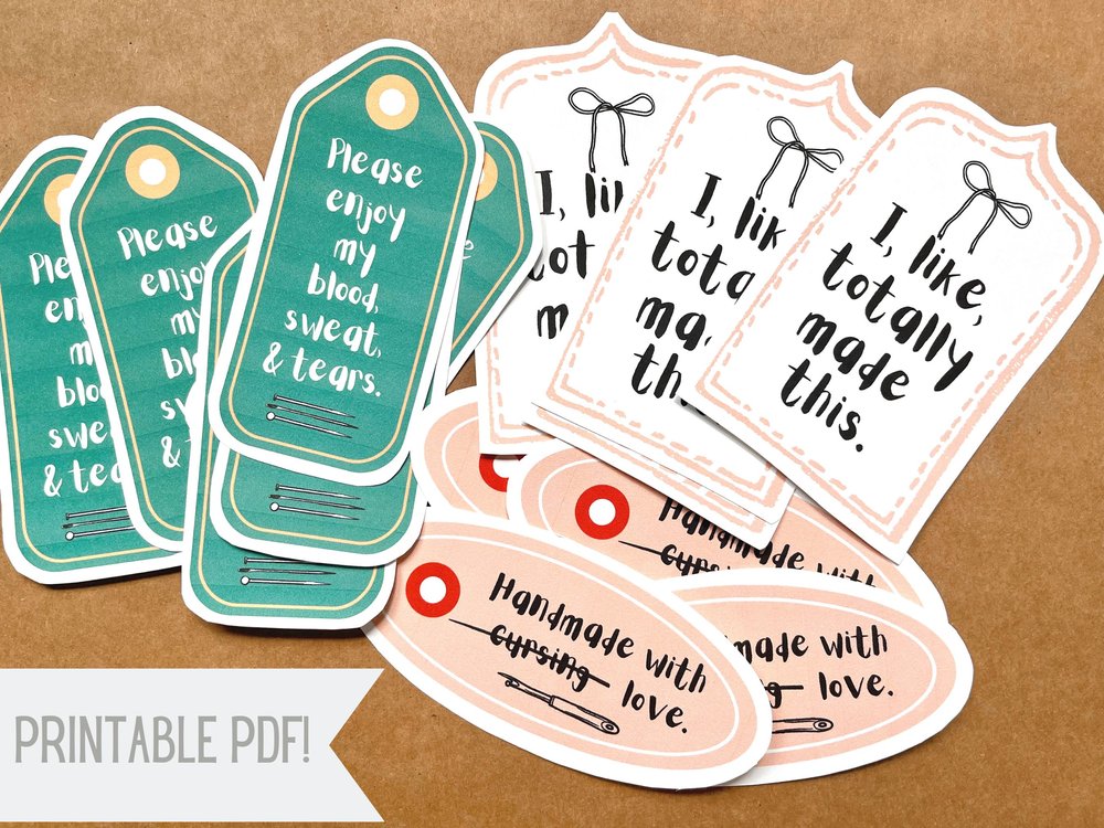 Sewn With Love Free Printable Gift Tags (3 PDFs)
