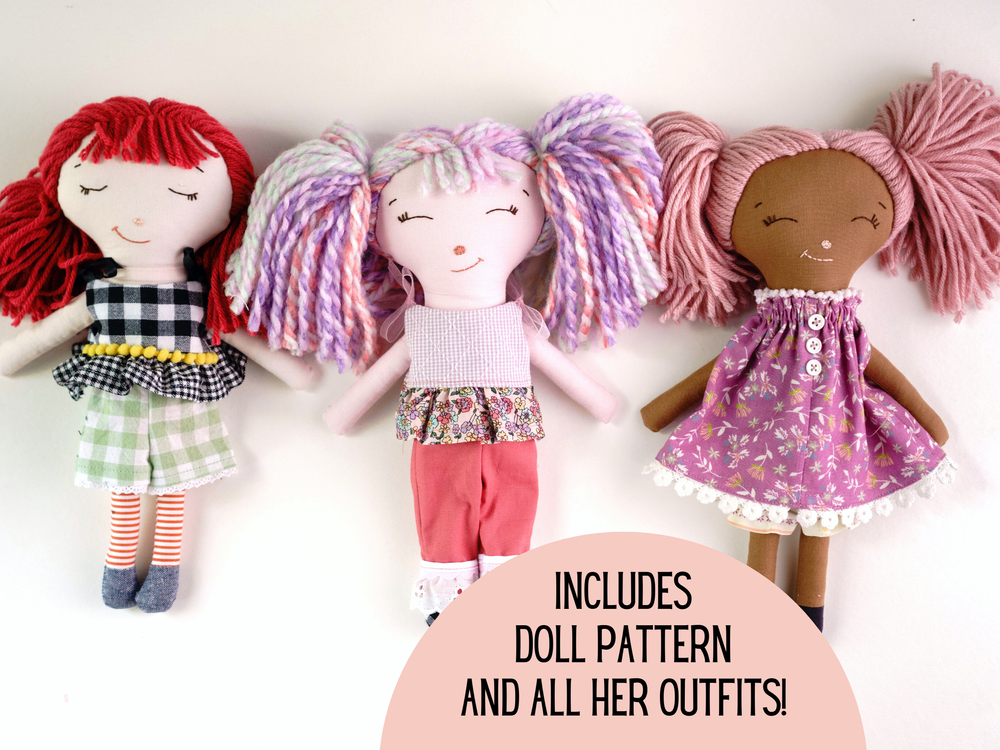 Crochet Baby & Kids Downloads - Clothespin Dolls Playset Crochet Pattern