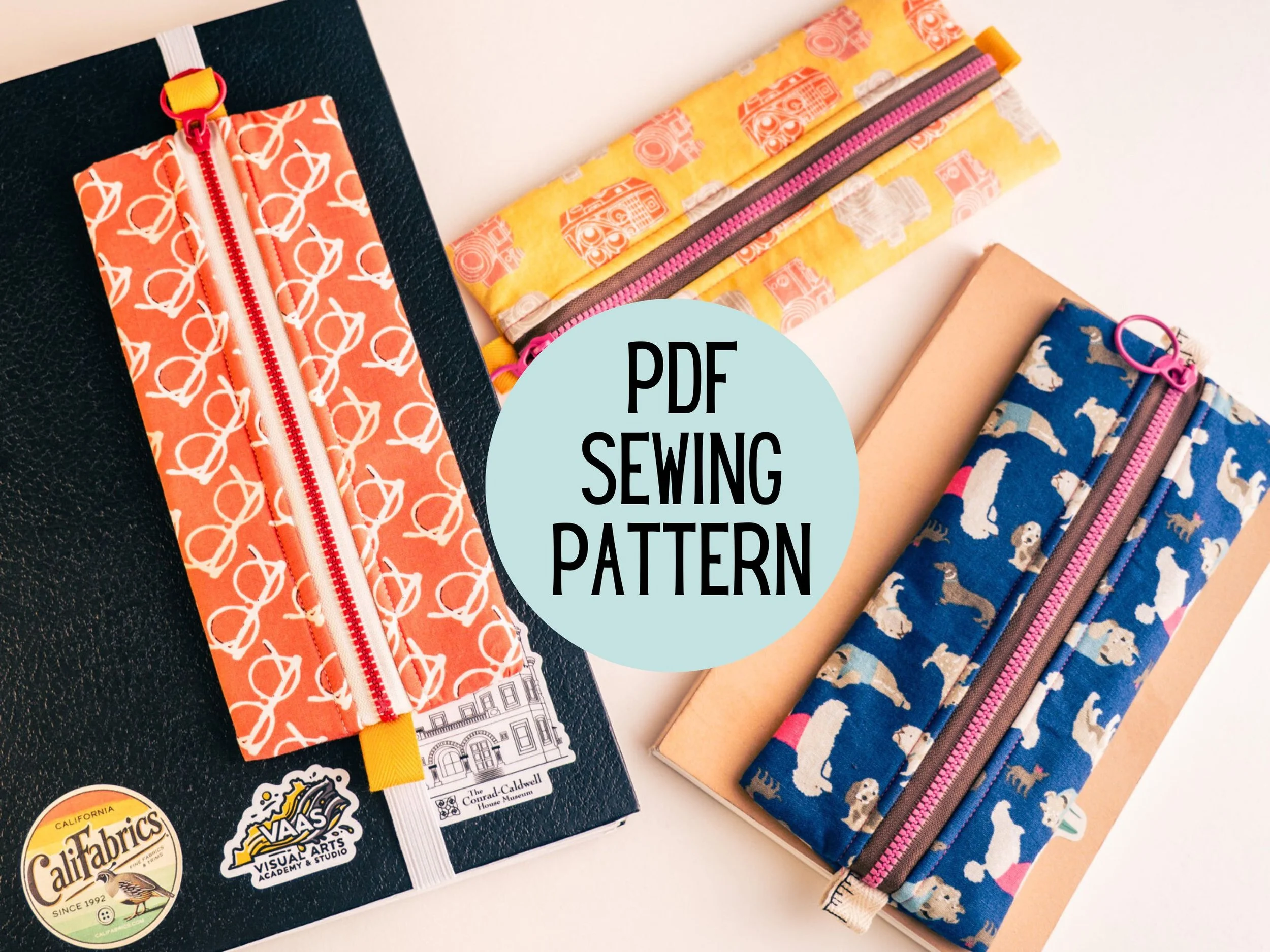 Pouch Pdf Pattern Book Sleeves in 3 Sizes || PDF Sewing Pattern — Pin Cut Sew Studio